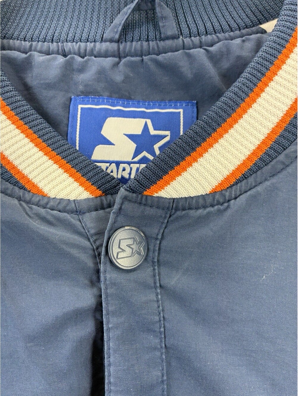 VTG Starter Auburn Tigers War Eagle Windbreaker Jacket 2XL Blue Orange 90s Y2K - Picture 3 of 9